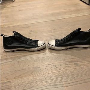 John Varvatos Converse black laceless high top